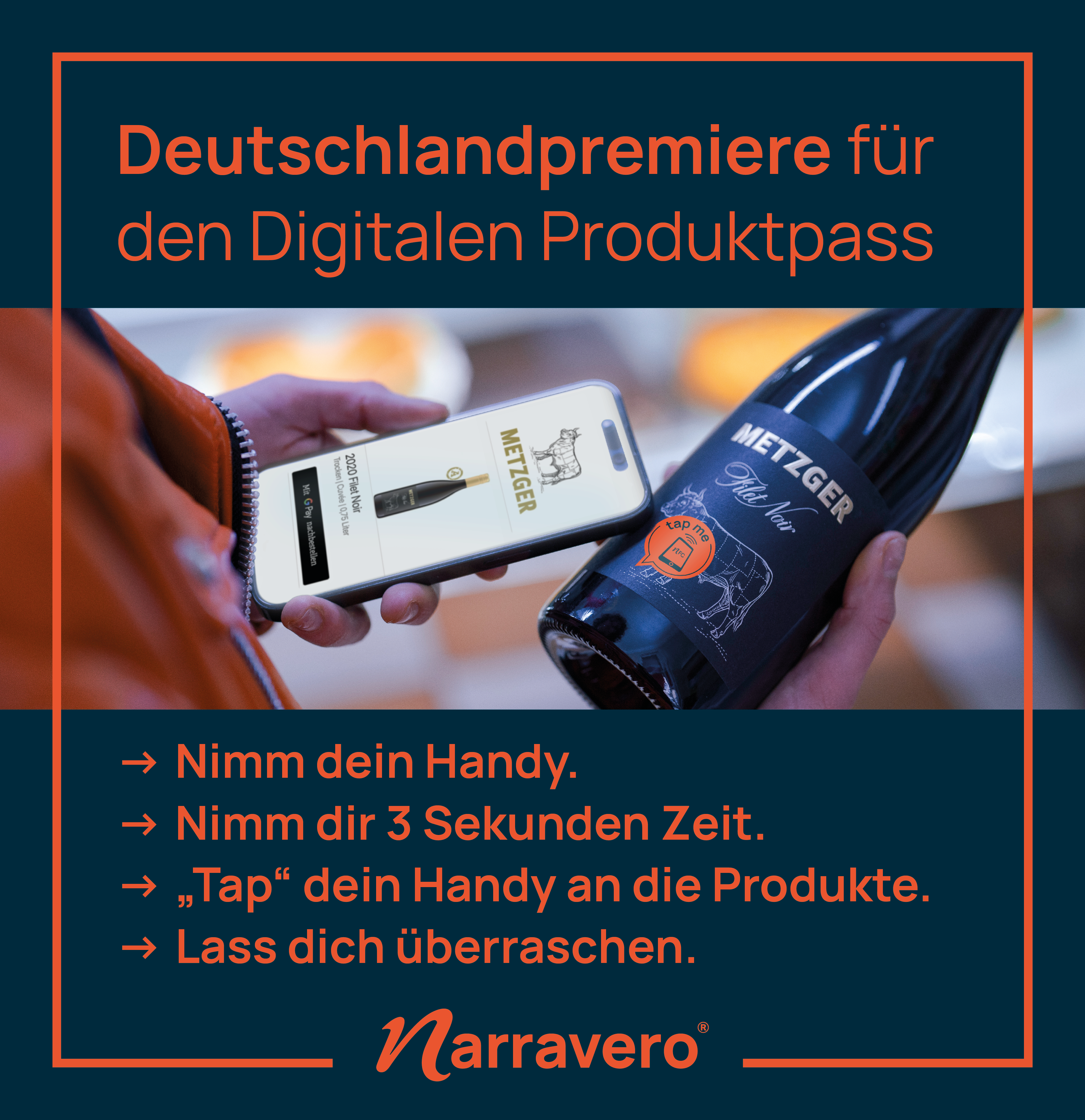 Schild mit Informationen zum Digitalen Produktpass